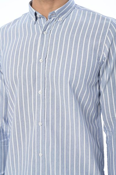 Piola Club Oxford Striped Slim Fit Men's Shirt