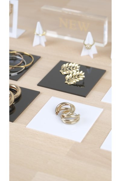 Kpleksi Square black plexi table 3 pieces jewelry stand organizer and photography
