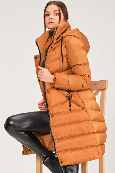Dewberry Z6719 Model Coat-Tan Color