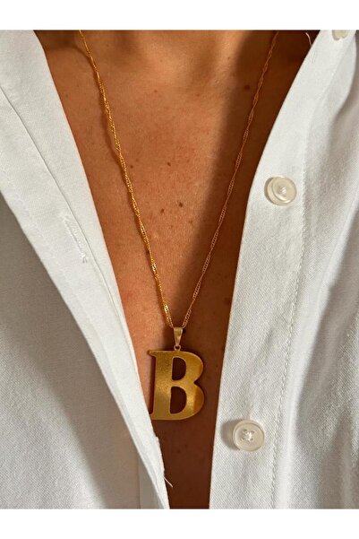 Rossetto Atelier Altın Kaplama Tasarım B Harfli Uzun Kolye