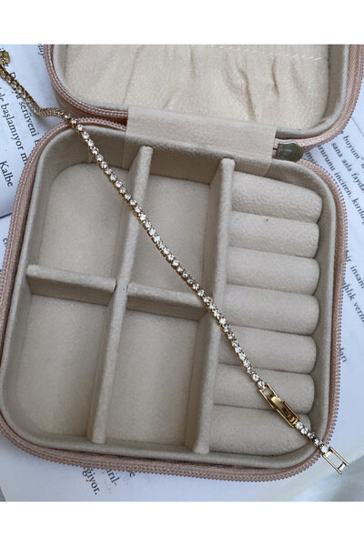 Accessories Gold Renk İnce Su Yolu Zirkon Bileklik