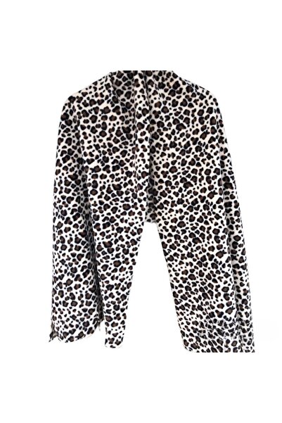 LinaByUgurr Σάλι ώμου με λεοπάρ σχέδιο, χειμερινό φλις, με απαλή υφή, χοντρό ...