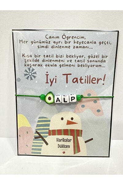 HARİKALAR DÜKKANI Ara Tatil Karne Hediyesi Makrome Detaylı İsimli Bileklik - ...