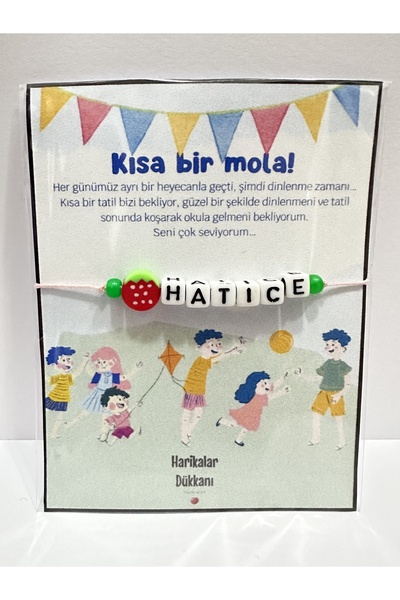 HARİKALAR DÜKKANI Ara Tatil Karne Hediyesi Makrome Detaylı İsimli Bileklik - ...