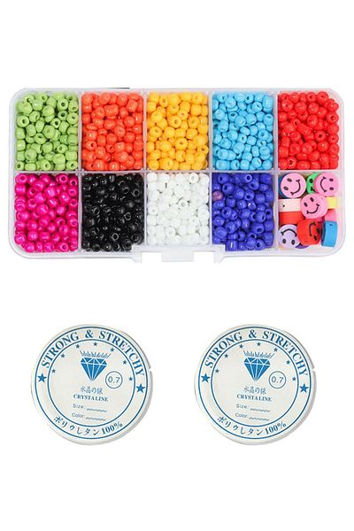 Hobimos Sand Beads Jewelry Making Set in Box with 10 Compartments