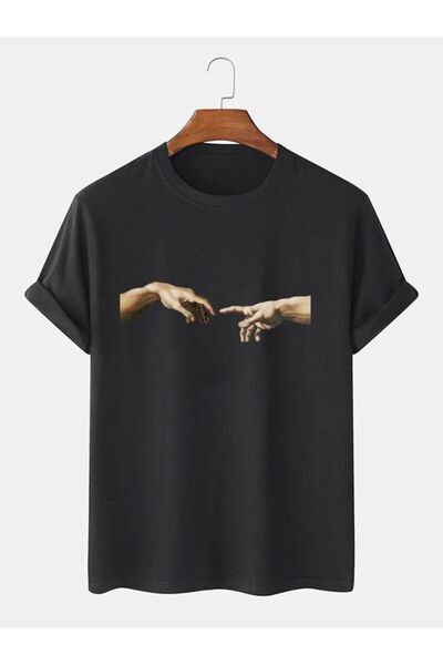 Vordevia Tricou negru cu imprimeu Michelangelo