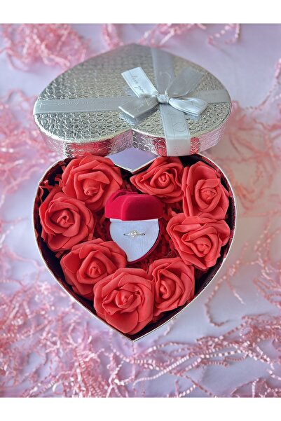 nilythings Ciddi İlişkim Var Yüzüklü (Kalp Taşlı Baget Yüzük) Sevgiliye Hediy...