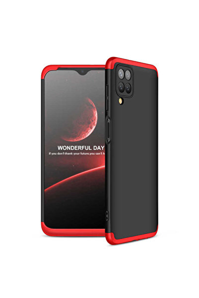 Rivor Samsung Galaxy M12 Kılıf Kamera Korumalı 3 Parçalı 360 Korumalı Premium Renkli Mat Sert Kapak