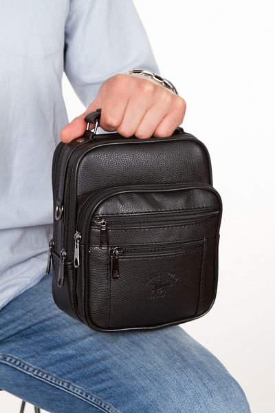Adelina Bags Geantă de mână și de umăr pentru bărbați din oțel, neagră