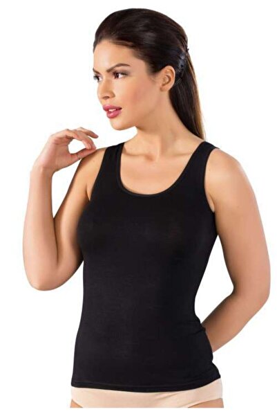 by İGP Maieu negru din bumbac cu bretele groase pentru femei