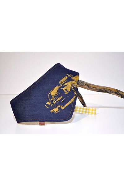 minart design CUSTOM CAR DESIGNED TIE-UP BANDANA FOR CAT AND DOGS ON DENIM