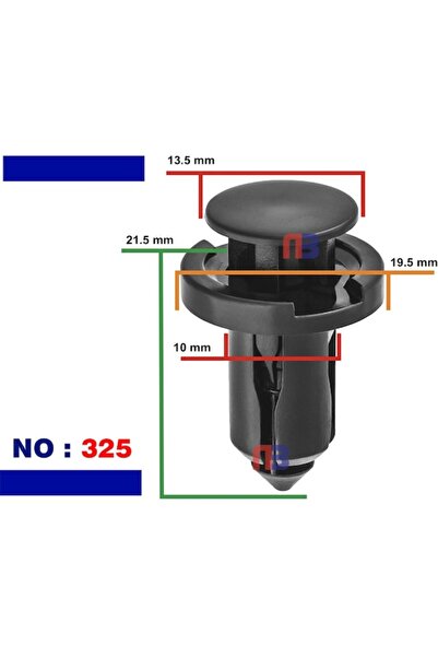 NB Klips Honda - Nıssan Tampon Klipsi 100 Adet 91506-s9a- 003 / 01553-09241