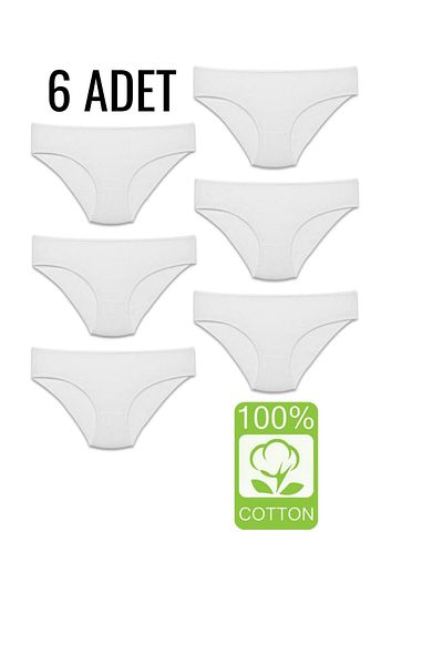 AFC HOME 6 Pieces White Cotton Slip Panties
