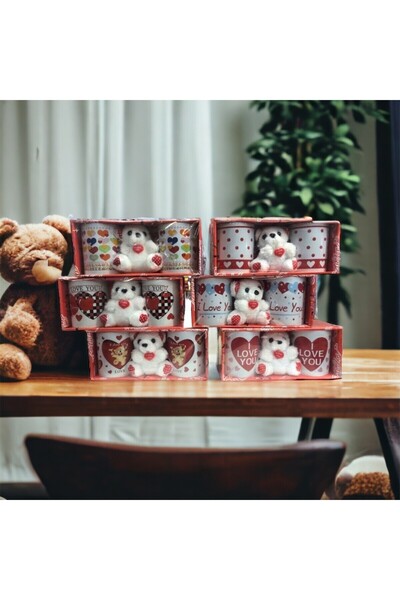 Se Promo Lover Plush Teddy Bear and Heart 2-Piece Mug Cup Gift Set - Valentine's Day