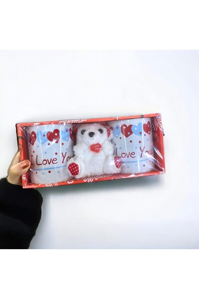 Se Promo Lover Plush Teddy Bear and Heart 2-Piece Mug Cup Gift Set - Valentine's Day