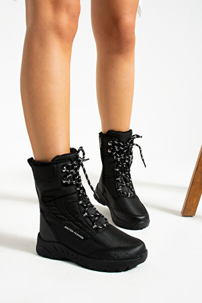 KunduraHane Termal, Içi Kürklü Ortopedik Fermuarlı Bağcıklı Kar Botu