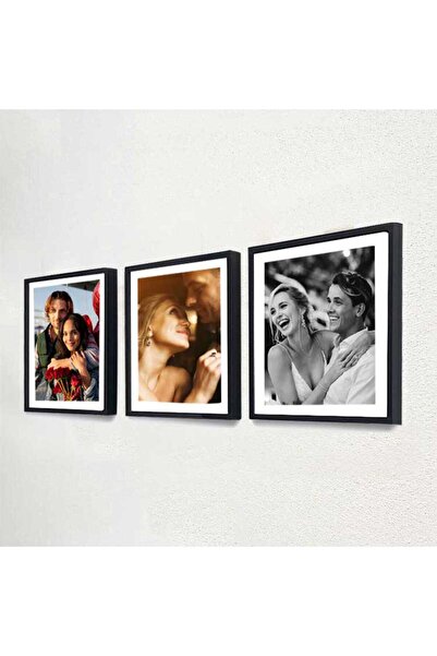 tasarım harikaları Yapışkanlı Sök Tak Klasik Kare Çerçeveler - 3'lü Paket 20 CM