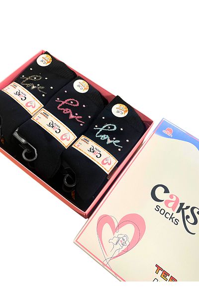 socksbox Дамски безшевни зимни хавлиени плетени пухкави черни чорапи/3 чифта