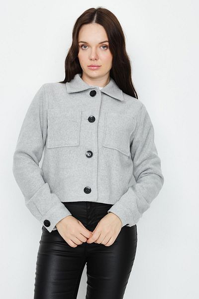 Select Moda Women's Button Closure Short Stamp Jacket
