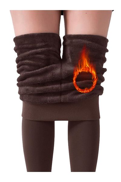 MİSTİRİK Ravena Model Thermal Pantyhose with Plush Inside Wool Warm Brown Color