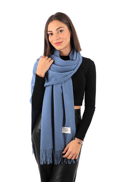 Bursa İpek Indigo Solid Color Winter Shawl