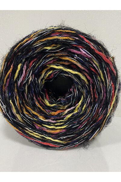 göçer Örgü İpi Buklet moher çok renkli yün pullu yumaklar 100gr