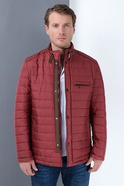 Dewberry M8610 Slim Fit Coat-burgundy