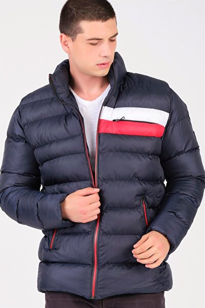Dewberry M8650 Erkek Puffer Mont-lacivert