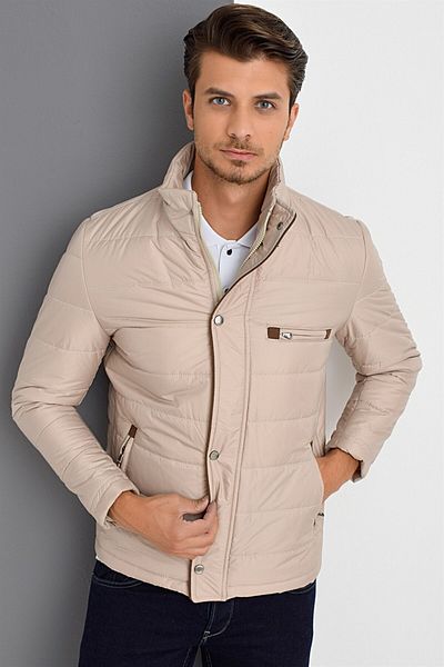 Dewberry M8625 Men's Coat-beige