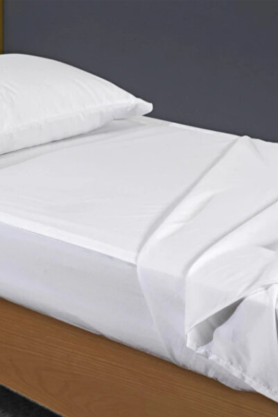 S&R لوكس مفرد 100% قطن 63 سلك/سم2 ملاءة بيضاء وغطاء وسادة 160X240 سم بدون مطاط