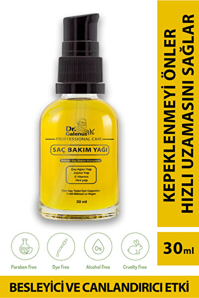 Dr. Galenus Bitkisel Saç Bakım Serumu (ÇAY AĞACI YAĞI, HİNT YAĞI, JOJOBA YAĞI...