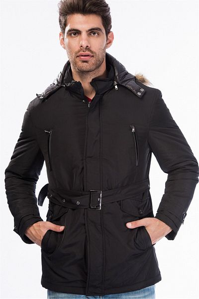 Dewberry M8633 Men's Coat-black