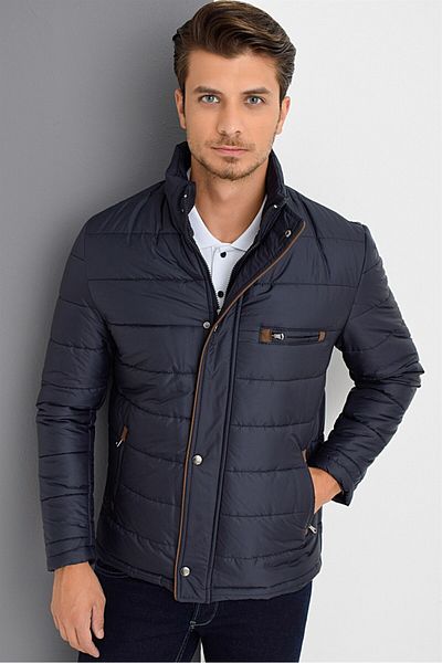 Dewberry M8625 Men's Coat-dark blue