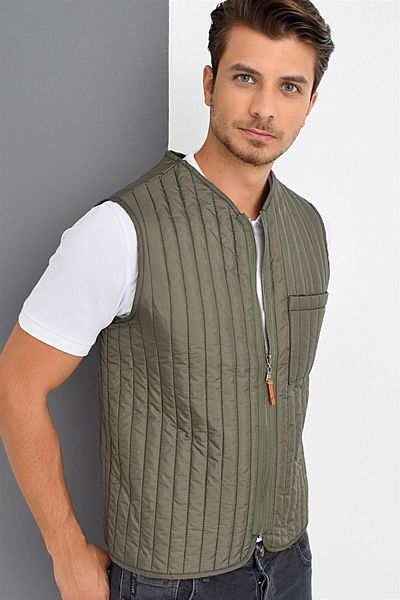 Dewberry Y8611 Men's Vest-khaki