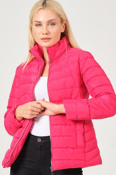 Dewberry Z6746 Coat-fuchsia