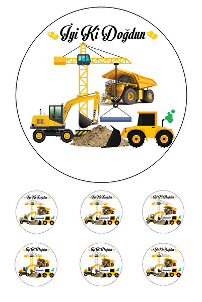Pasta9 Yenilebilir Pasta Resmi İş Makinaları 6-8-10 Kişilik Pastaya Uygun