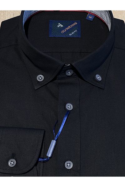 Daniel Bessi Ανδρικό πουκάμισο με μακρύ μανίκι Slim Fit βαμβακερό casual