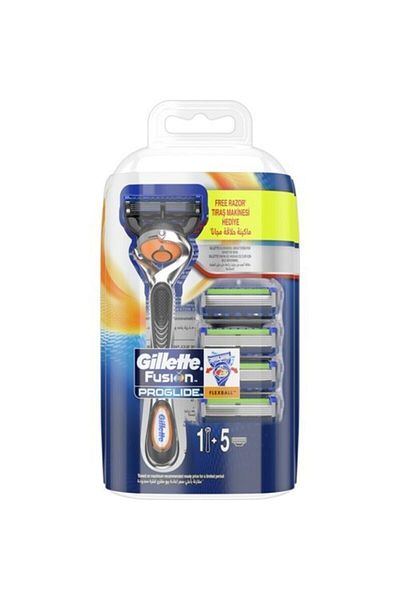 Gillette Fusion5 Flexball Proglide Shaver + 5 Spare Razor Blades