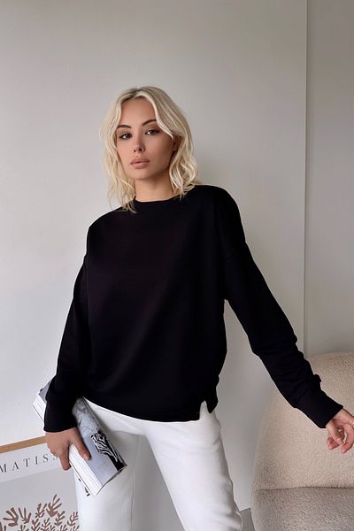 LACHT Hanorac de bază de lux oversize negru de damă
