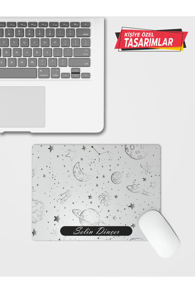 Genel Markalar Gezegenler Tasarımlı Kişiye Özel Mouse Pad 28x40 cm