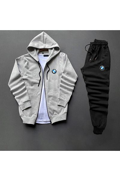 viperkombin BMW Zippered Hooded Jacket + Tracksuit 2-Piece Combination