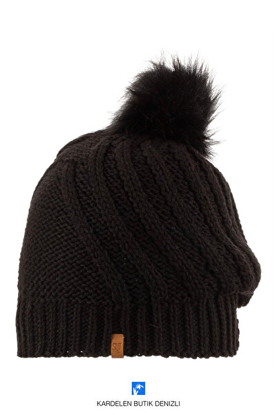 Kardelen Butik Denizli Căciulă de schi de iarnă, tricotată, de culoare uni, p...