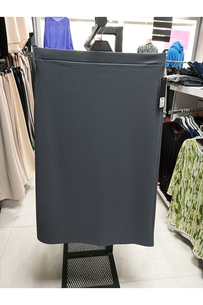 AKŞEN GİYİM Large Size Suitable for Hijab Transverse Lycra Scuba Crepe Fabric Long Length Pencil Skirt