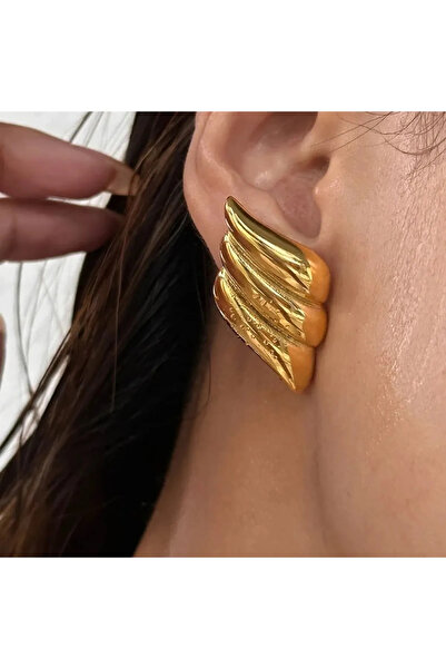 AURRARİ Hailey Vintage Wing Gold Küpe
