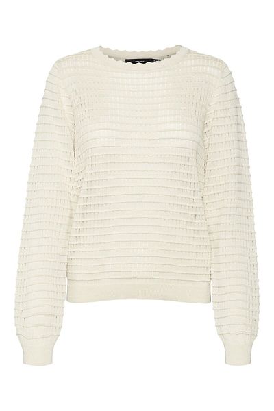 Vero Moda Strickpullover Normal geschnitten Rundhals Ballonärmel Pullover