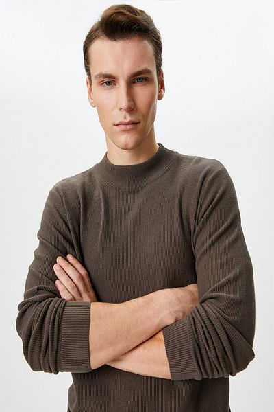 Koton Кафяв мъжки пуловер 4WAM70057HT