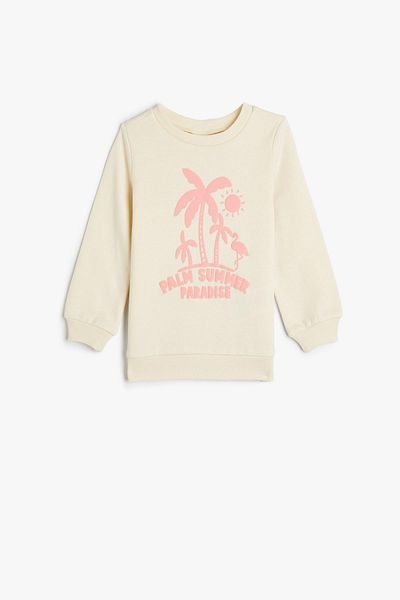 Koton Baby Girl Ecru Sweatshirt
