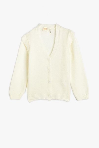 Koton Ecrufarbene Strickjacke für Mädchen 3WKG90023AT