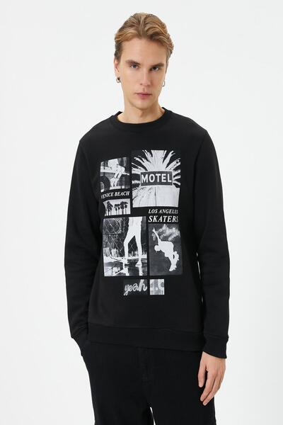 Koton Schwarzes Herren-Sweatshirt