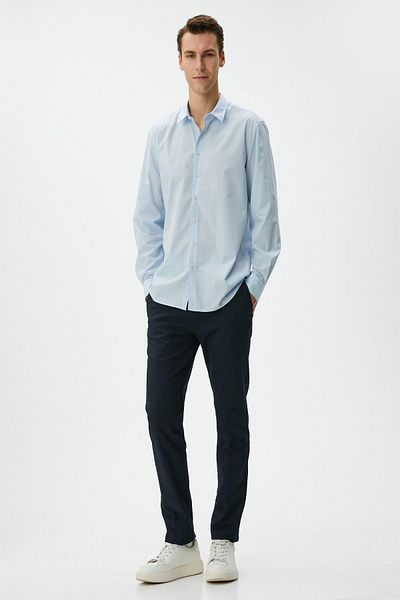 Koton Light Blue Men's Shirt 4WAM60217HW